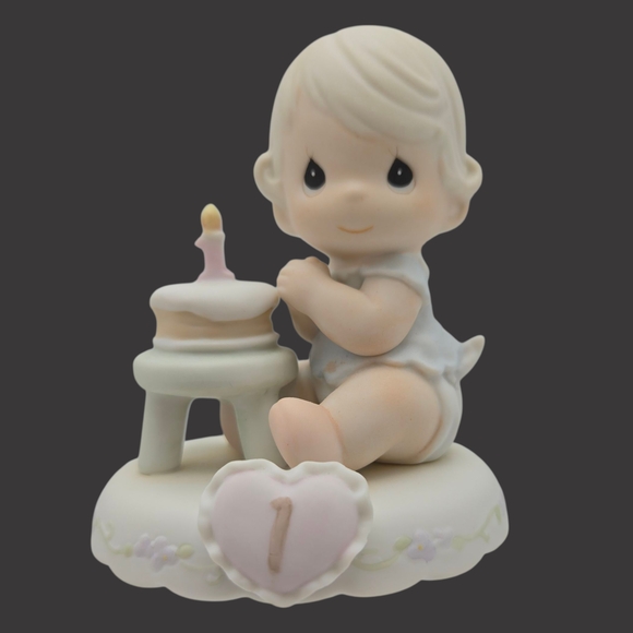 Vintage Precious Moments Growing in Grace Age 1 Signed Sam B 136190 Girl Blonde - Picture 1 of 10